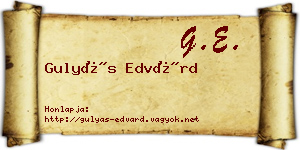 Gulyás Edvárd névjegykártya